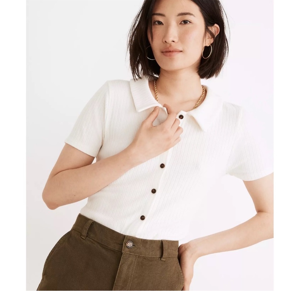 Madewell ribbed button-front polo